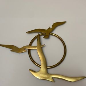Vintage Brass Bird Wall Decor